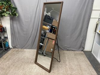 Brown Rectangular Standing Floor Mirror