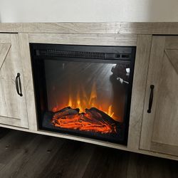 TV stand with fireplace