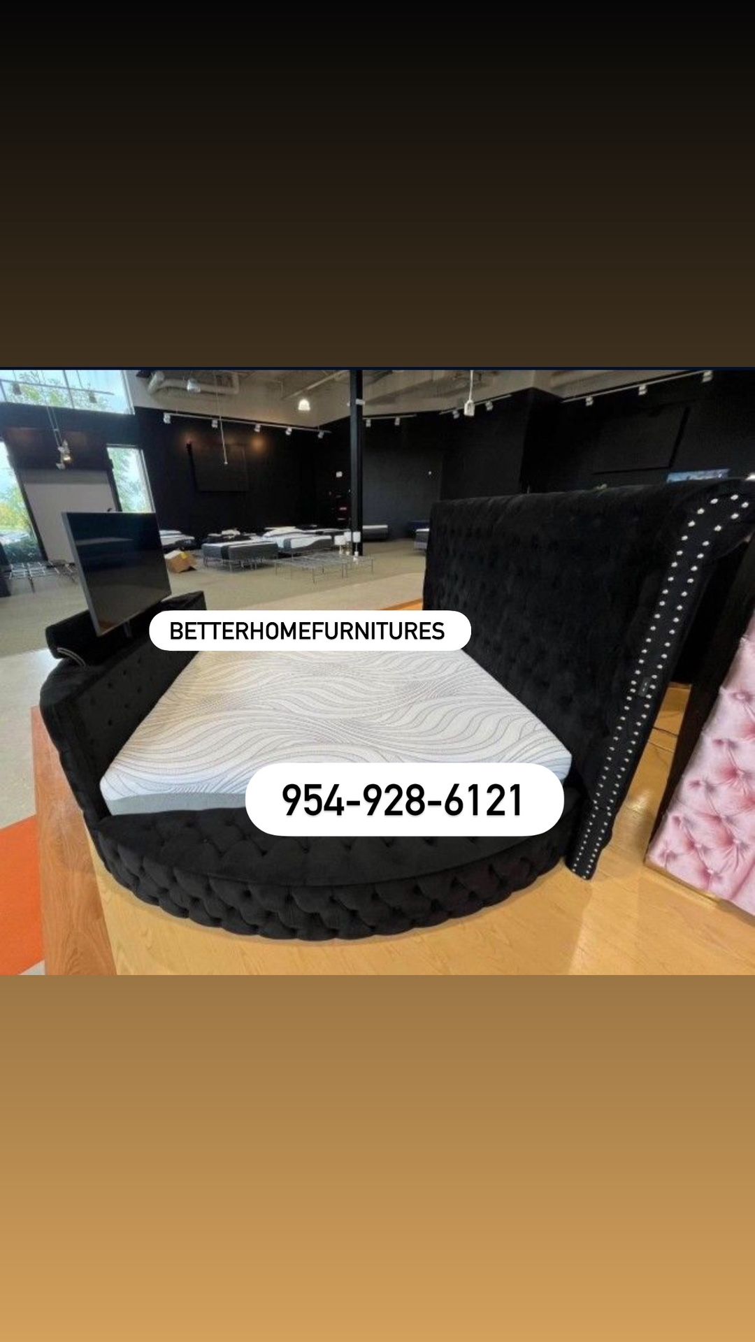 Brand New Round Bed With Storage- Finance Available