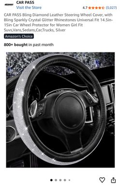Rhinestone steering wheel cover
