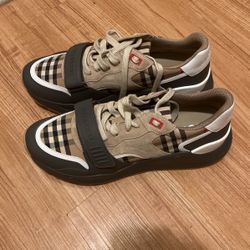 Burberry Vintage Check, Suede and Leather Sneakers