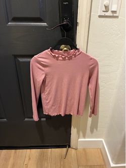 Paisley Lane Girls Mauve Pink Ribbed Long Sleeve Mock Neck Top - Size 8