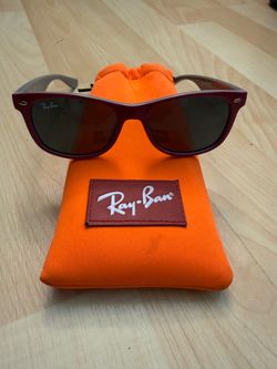 Ray-Ban Junior Wayfarer Sunglasses (Burgundy/Grey) with Pouch