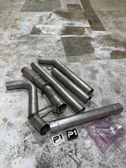 2008-2010 POWERSTROKE 4" SLM SERIES DOWNPIPE BACK EXHAUST SYSTEM - NO MUFFLER (C6254SLM)
