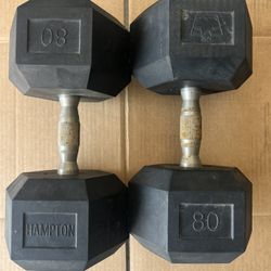 Set Of 2 80lbs Dumbbell’s