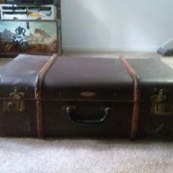 Vintage Metal And Wood Suitcase