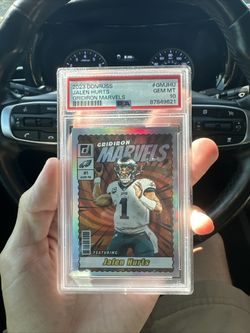 2023 Panini Donruss Football Eagles Jalen Hurts Gridiron Marvels CASE HIT PSA 10  