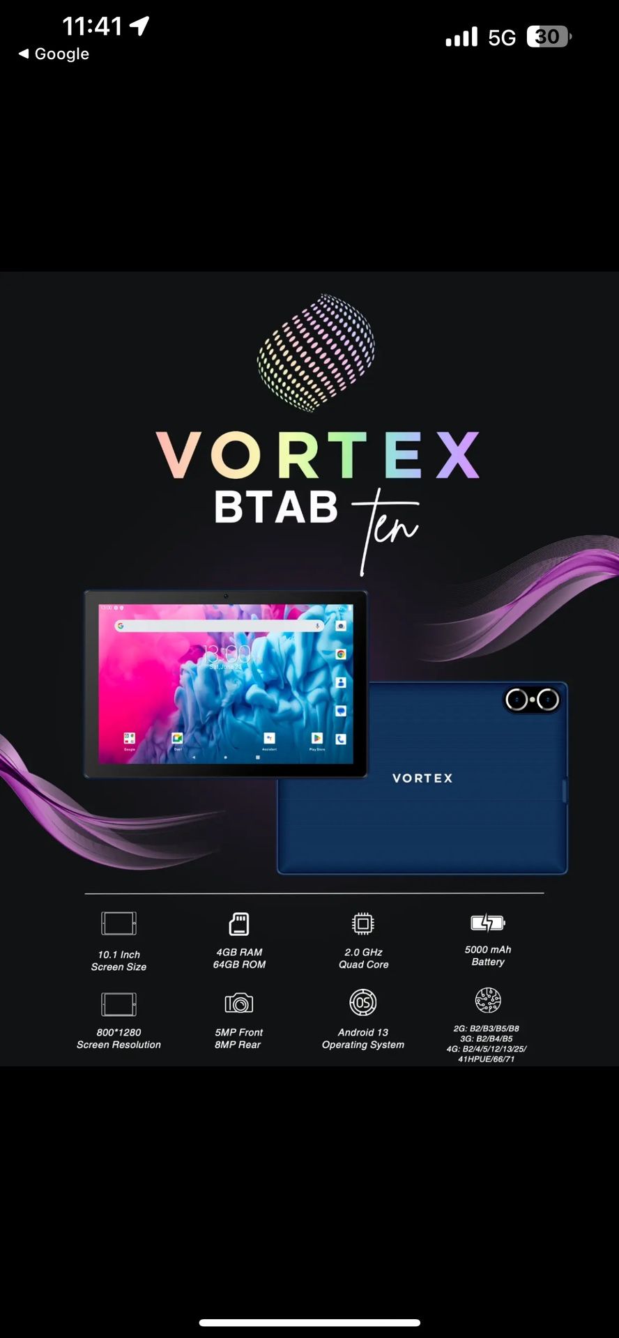 Vortex Tablet $100