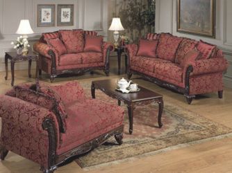 New red Couch And Loveseat Set
