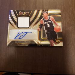 2019-20 Select Rookie RC San Antonio Spurs KELDON JOHNSON  Jersey Auto Rare