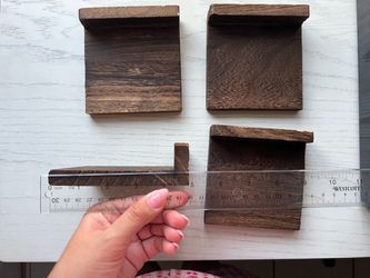 Small Dark Wood Wall Shelves Set of 4
