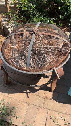$10 Outdoor Metal Fire Pit with Mesh Screen