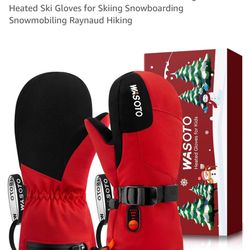 Heated Mittens Gloves for Kids Children Waterproof 