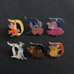 Disneyland D hidden Mickey pins