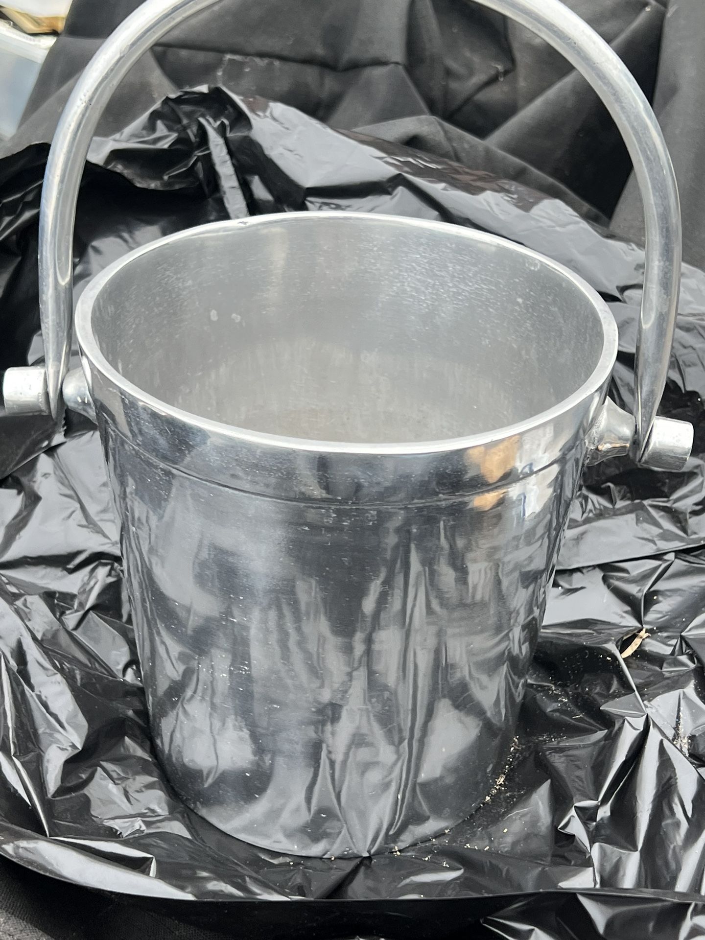 vintage imported Alegria pewter Heavy Ice Bucket With Handle