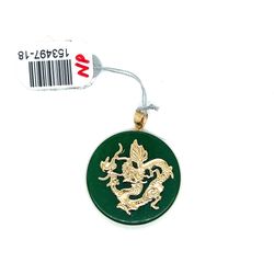 14kt Gold Round Jade Dragon 3.73grams 153497 18