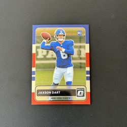 2025 Donruss Optic - Jaxson Dart 2015 Retro #2 SP - Rookie Giants Red White Blue