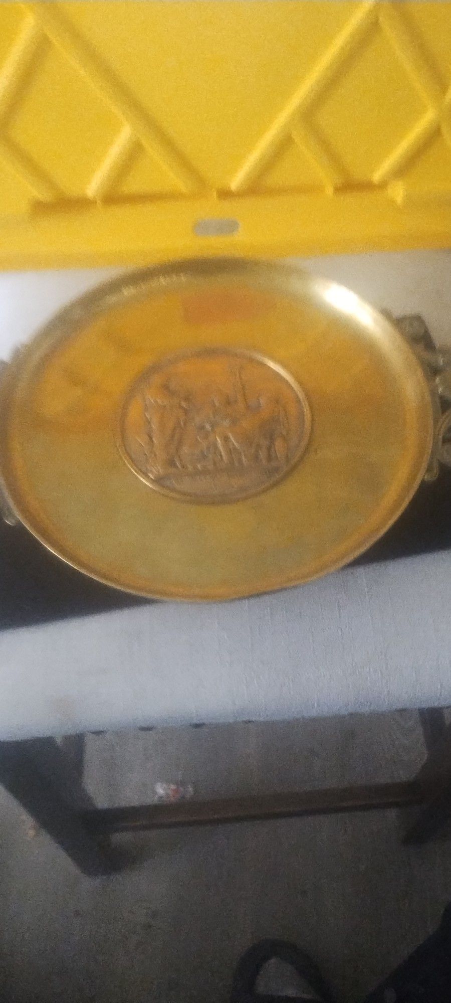 Golden Bronze Cut Signed Antique Dish Sculpted By Émile Louis Picault (1833-1)