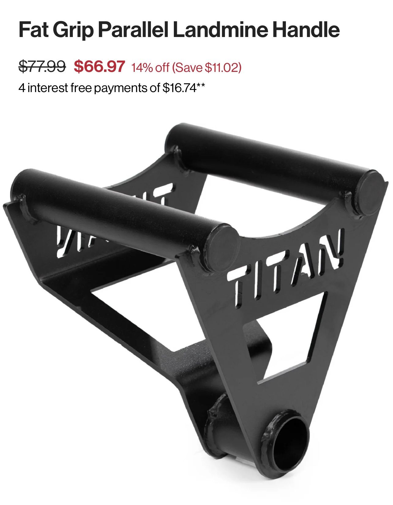 Fat Grip Parallel Landmine Handle