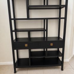 Wooden Bookcase With 2 Drawers 