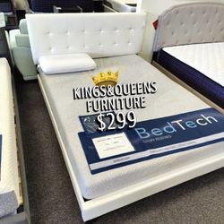 New Queen Bed Frame With Mattress 