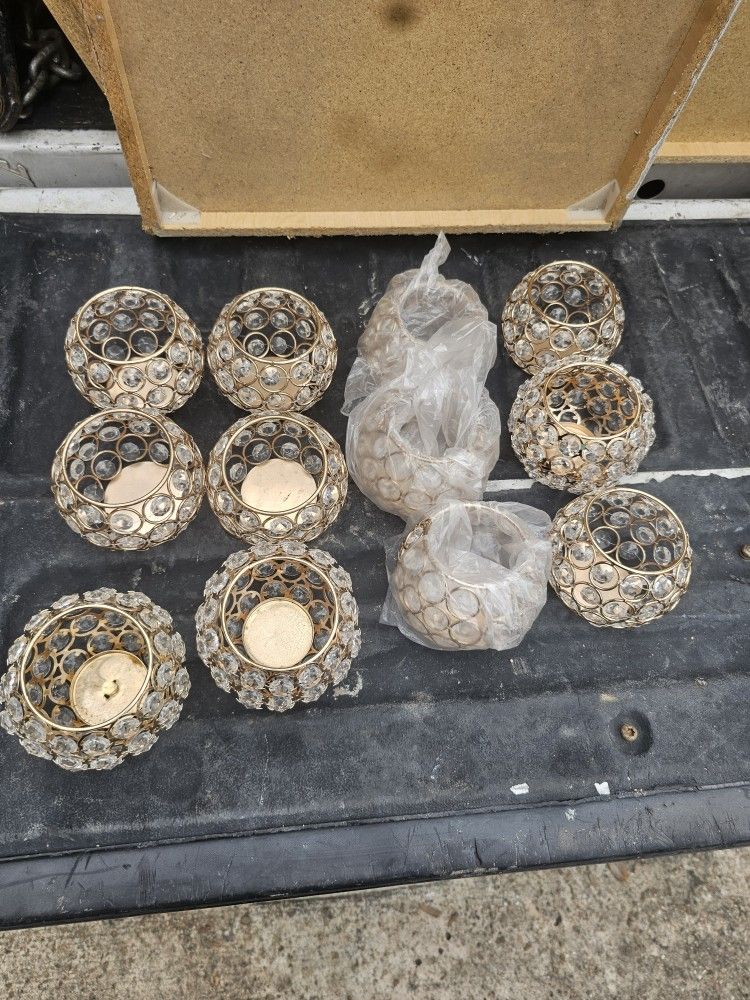 13 crystal beaded candle votives cups all for $50