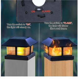 Solar Flame Post Cap Lights Outdoor. K 155