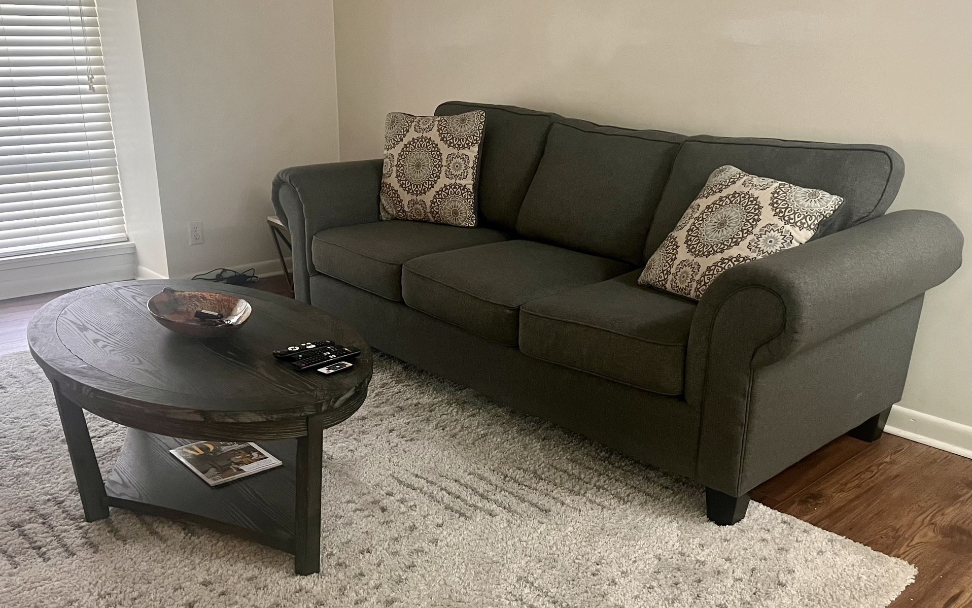 Selling Beautiful Sofa + Coffee Table + Bart Stools Set of 2