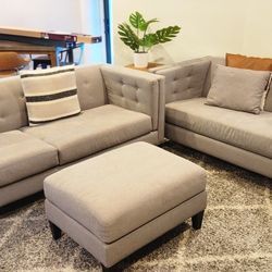 Braylei 88inch arm Sofa, Ottoman, And Chaste Lounge 