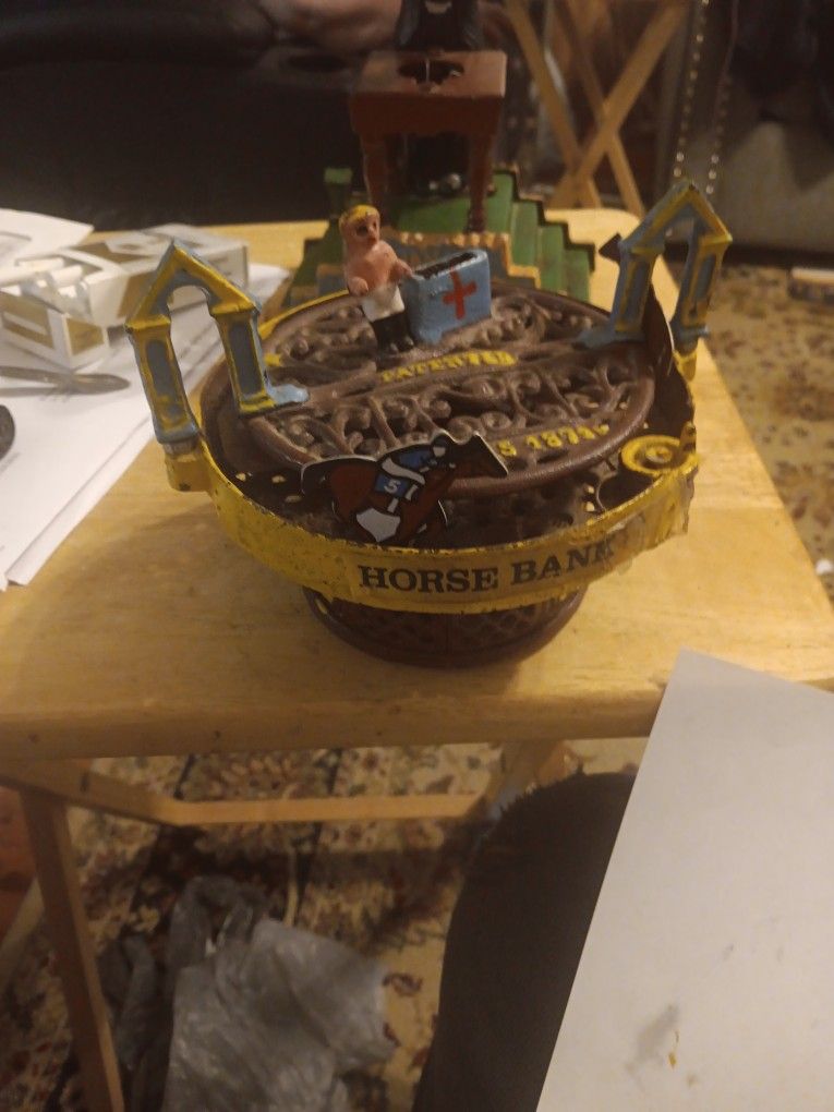 Cast Iron Bank Horse Race