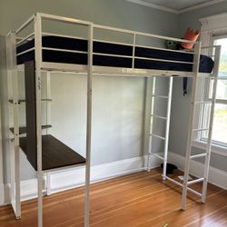 Loft twin bed  with built in desk