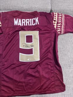 Peter Warrick Signed Autograph Custom Jersey - JSA Coa- Florida State Seminoles