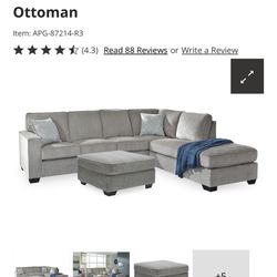 Sectional With Chaise And Ottoman/ Delivery 