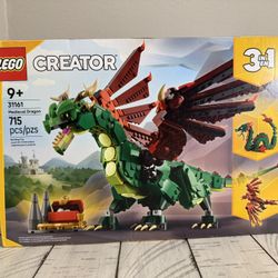 LEGO Creator 3 in 1 Medieval Dragon Toy - Building Toy with 3 Build Options, Dragon, Sea Serpent, or Phoenix - Fantasy Set for Kids, Boys and Girls, A