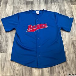 SIZE LARGE VINTAGE LOGO ATHLETIC STITCHED TEXAS RANGERS JERSEY