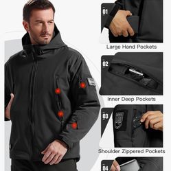 Free Soldier Mens Outdoor Waterproof Tactical Jacket 