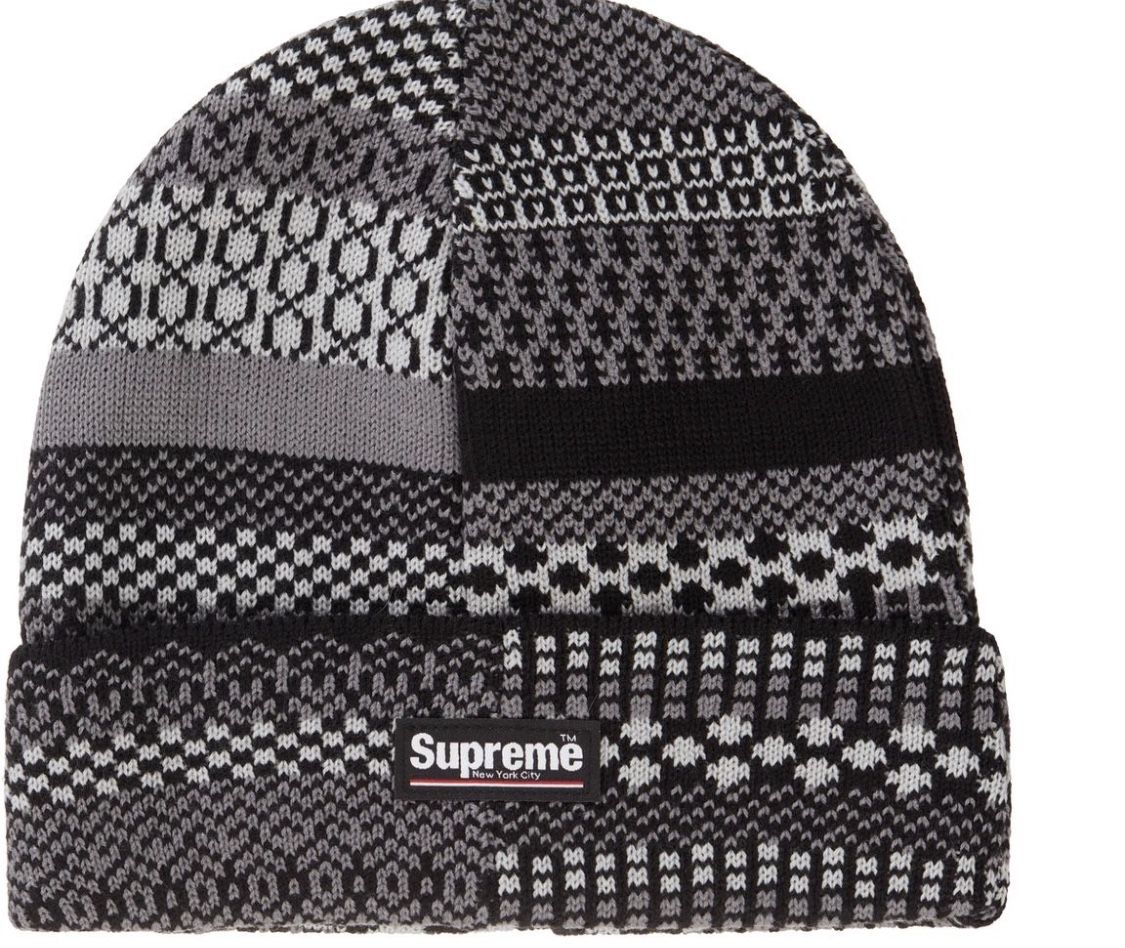 Supreme Multi Pattern Beanie Black