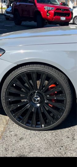 Mercedes s550 22” new Blk Maybach Style rims new tires pkg sample pic on customer car