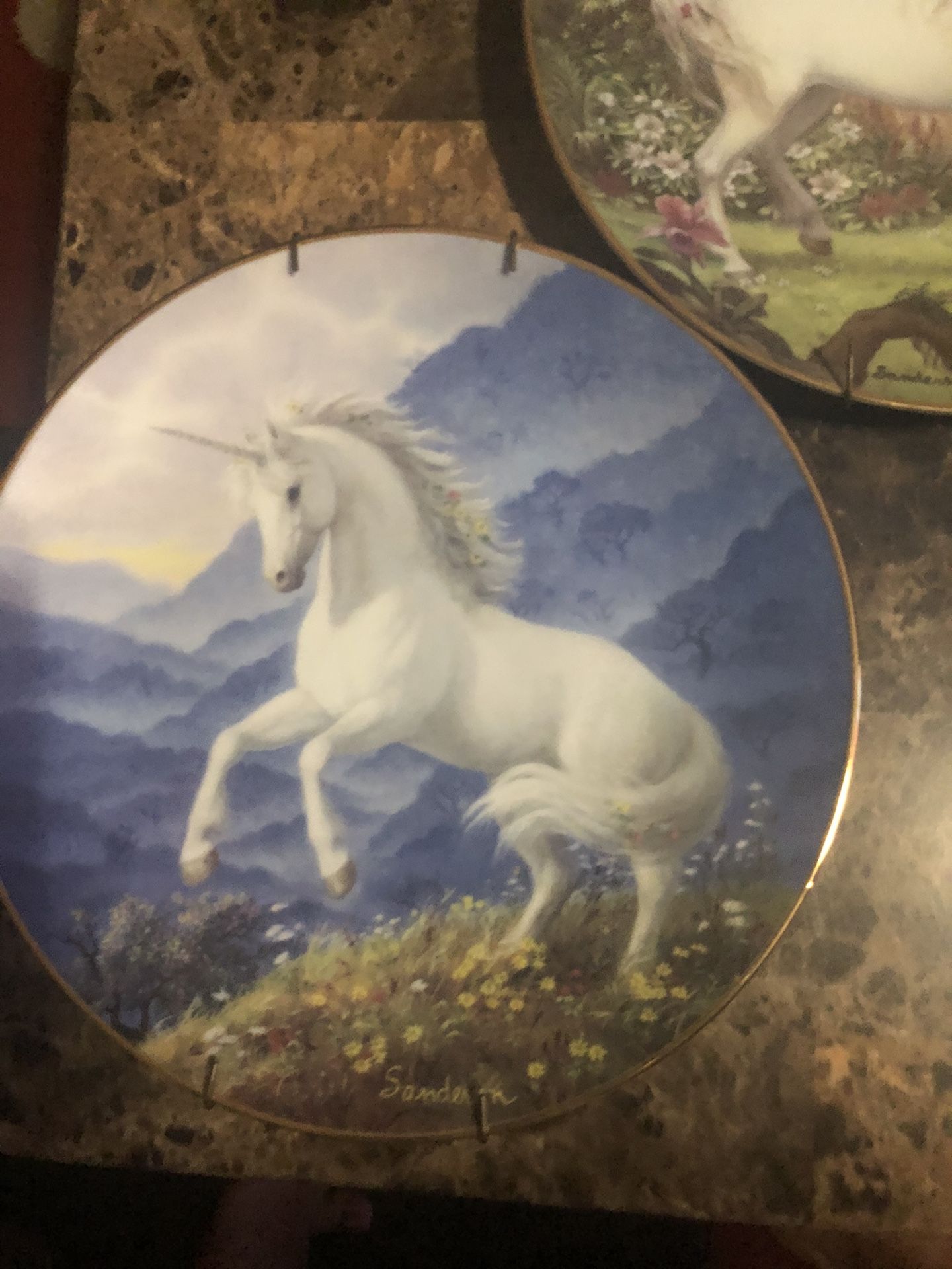 The enchanted world of the unicorn plate collection