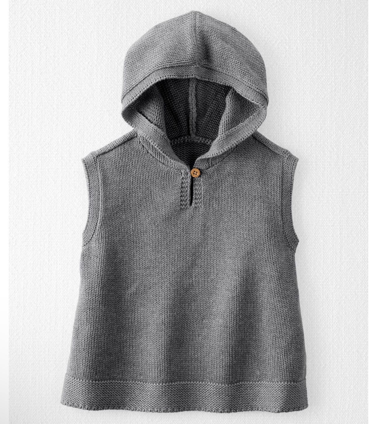 Toddler Organic Cotton Sweater Knit Hooded Poncho 4T Unissex