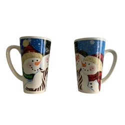 Tall 16oz Snowman Christmas Mugs Set