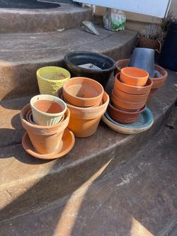 Assorted clay pots
