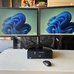 Dell i5 Wifi PC & Dual(2) 22inch Monitors 