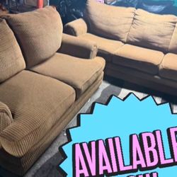 Brown couch and loveseat pick up 200 delivery 240 we sell all the time