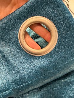 Blue Blackout Curtains with Grommets 37*84