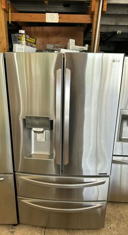LG 3-Door Refrigerator (French Door Fridge) Stainless Steel - Water Dispenser, Fingerprint Resistant
