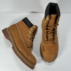 Timberland Premium 6 Inch Wheat Nubuck Leather Waterproof Boots Women’s Size 6.5