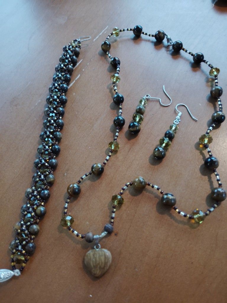 Matching Necklace, Earrings, And Bracelet