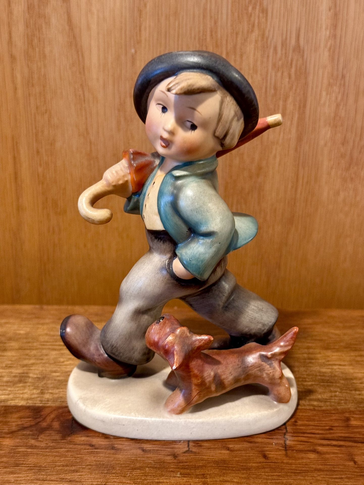 1950s TMK-2 Full Bee Hummel Strolling Along Boy Walking With The Dog Figurine