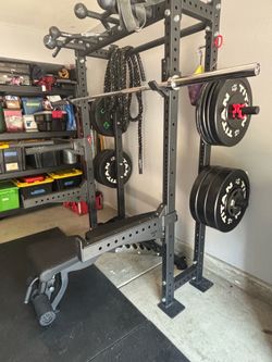 Titan Fitness T-3 Squat Rack Complete Home Gym Package